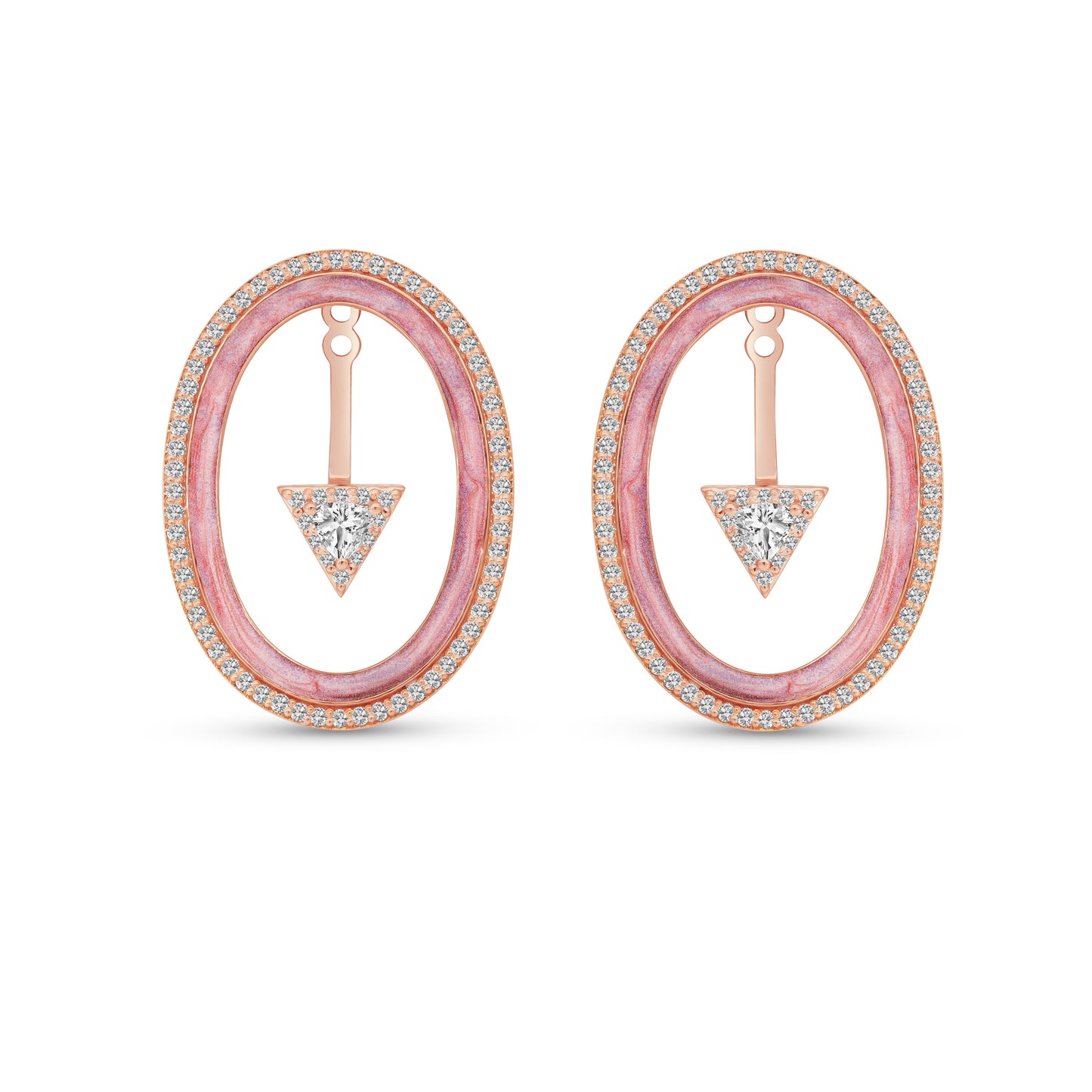 Iris Painted Earrings Pink