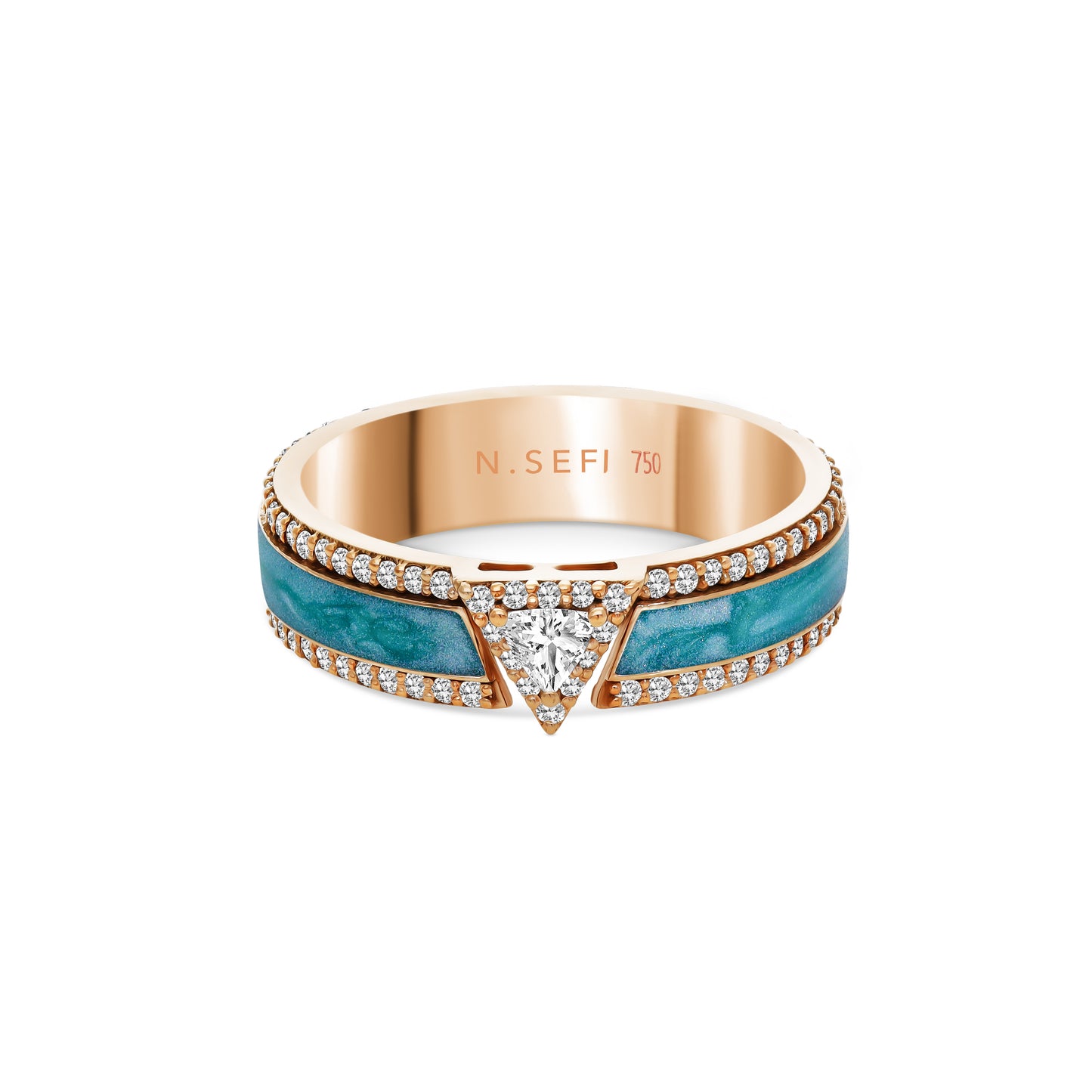 Iris Painted Ring Turquoise