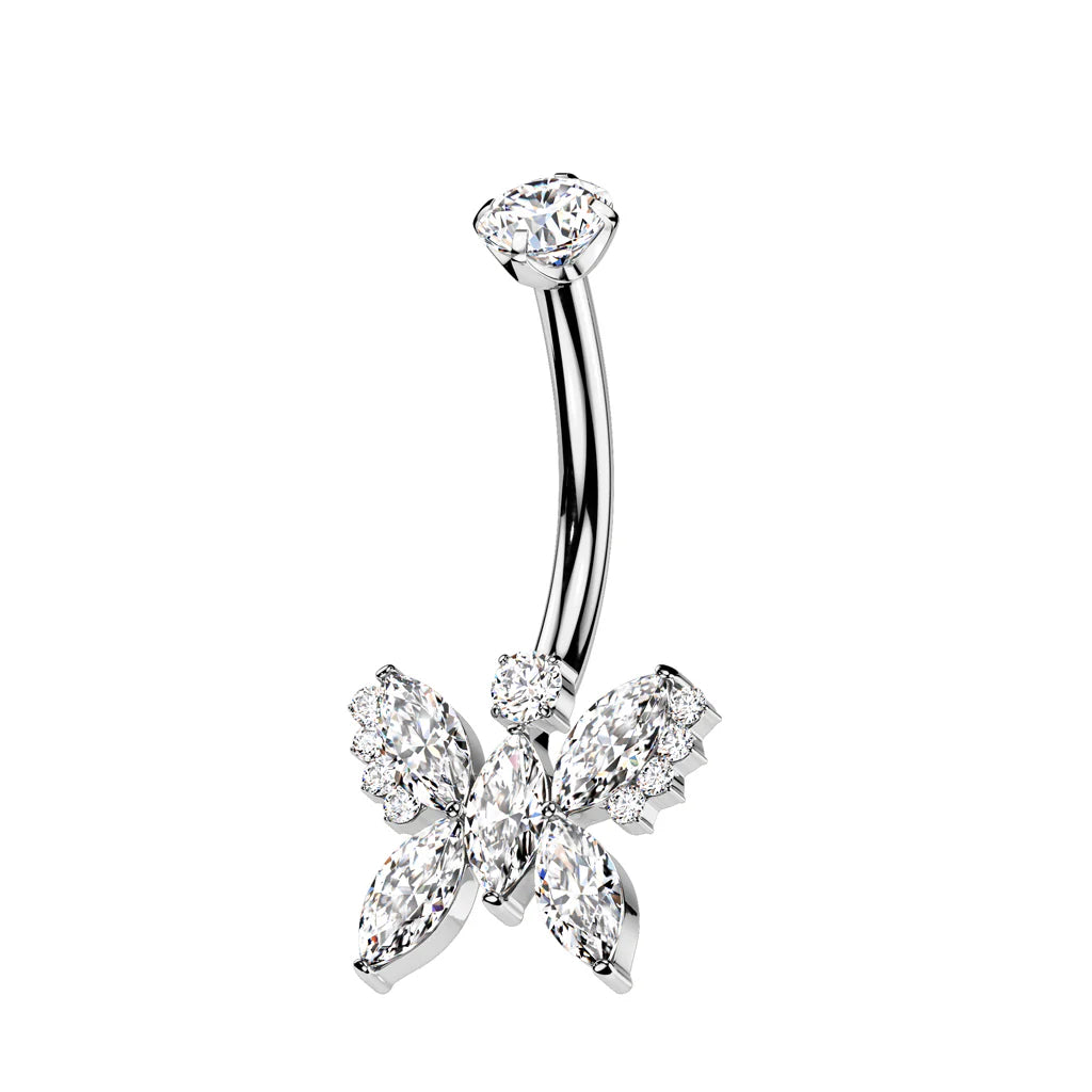 Butterfly With Round Top Belly Ring
