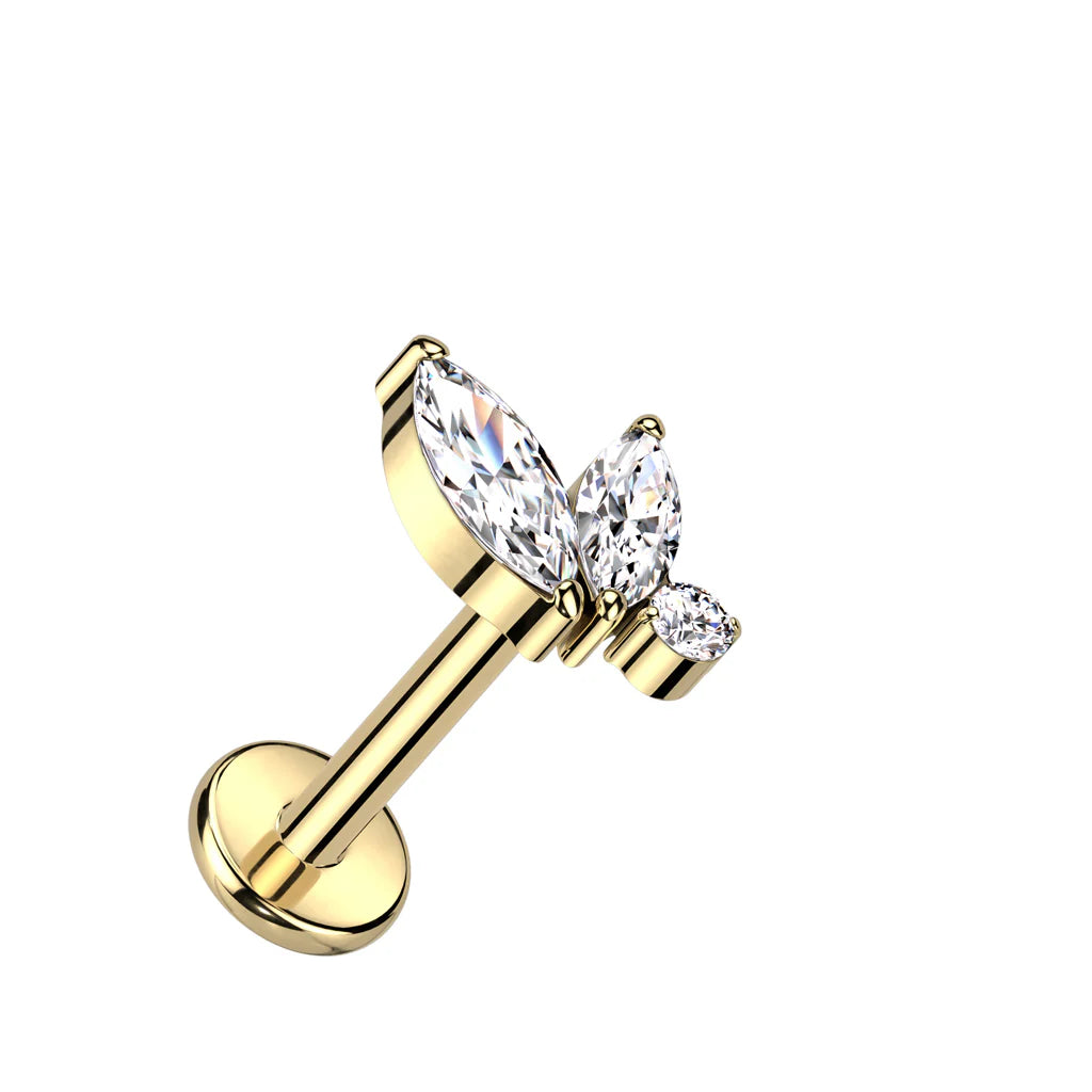 Double Marquise With Dote Stud