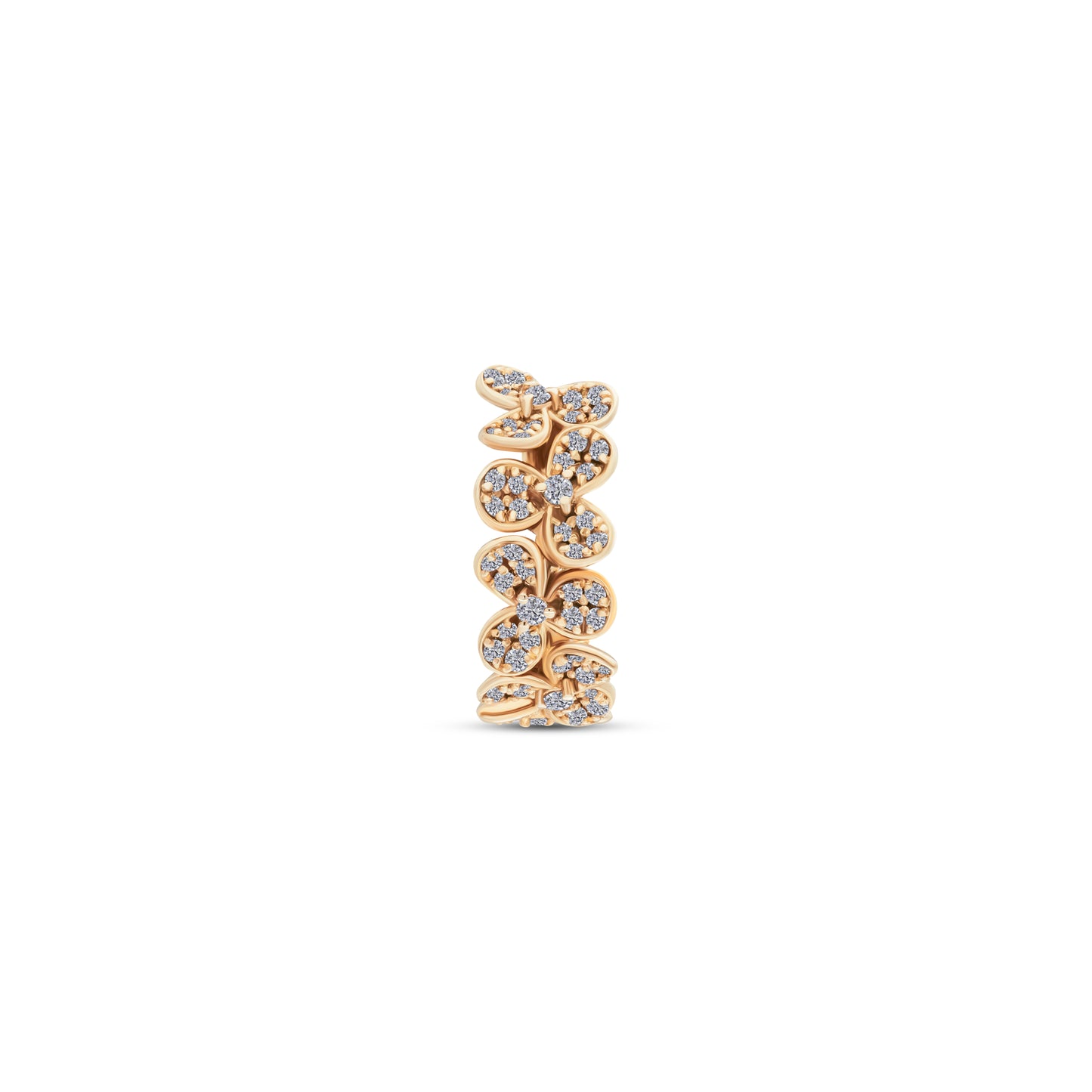 Flower Ear Cuff with Pavé Diamonds
