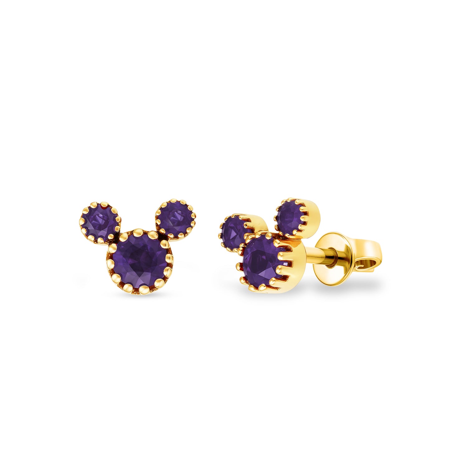 Rosie Mouse Yellow Gold Amethyst