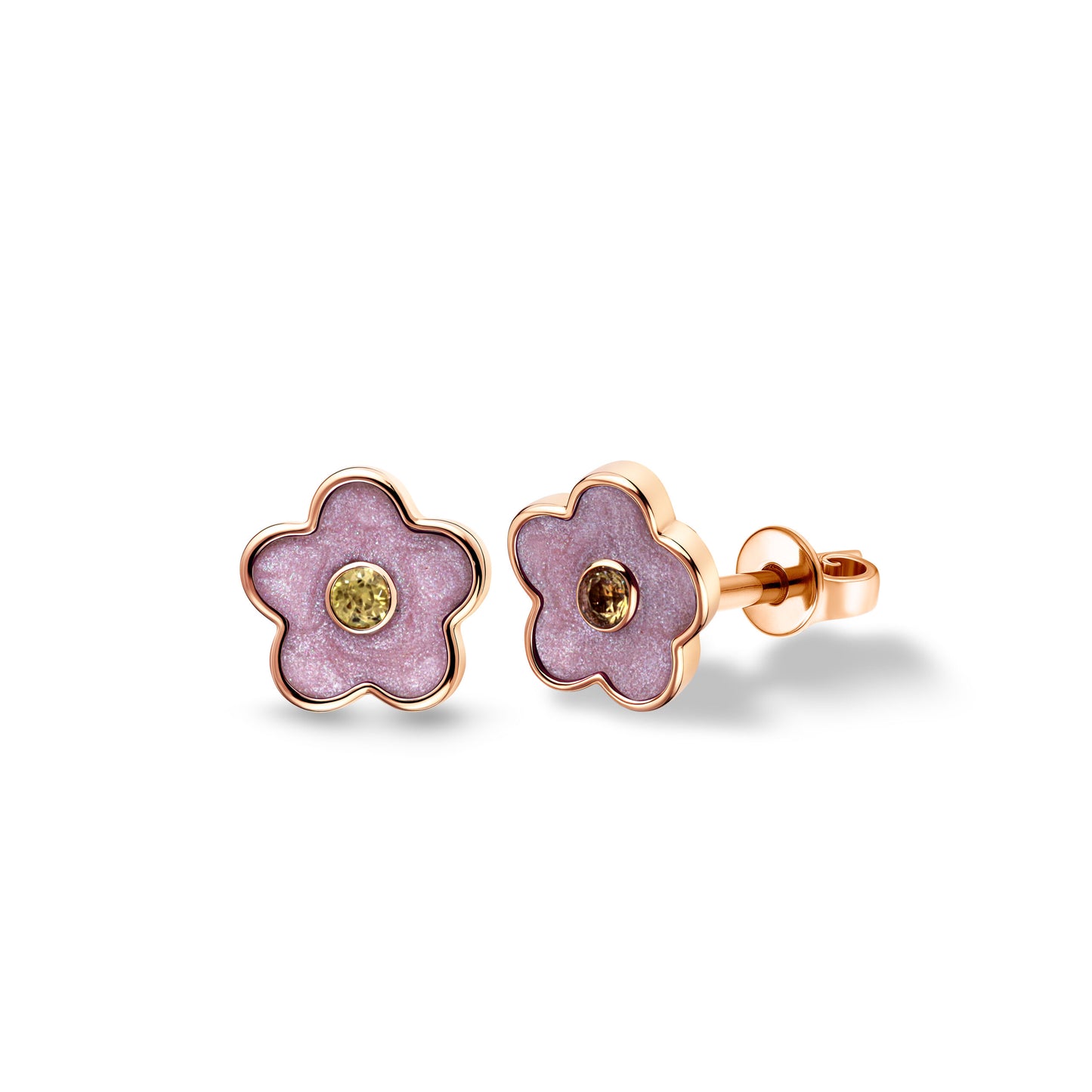 Rosette Stud Rose Gold