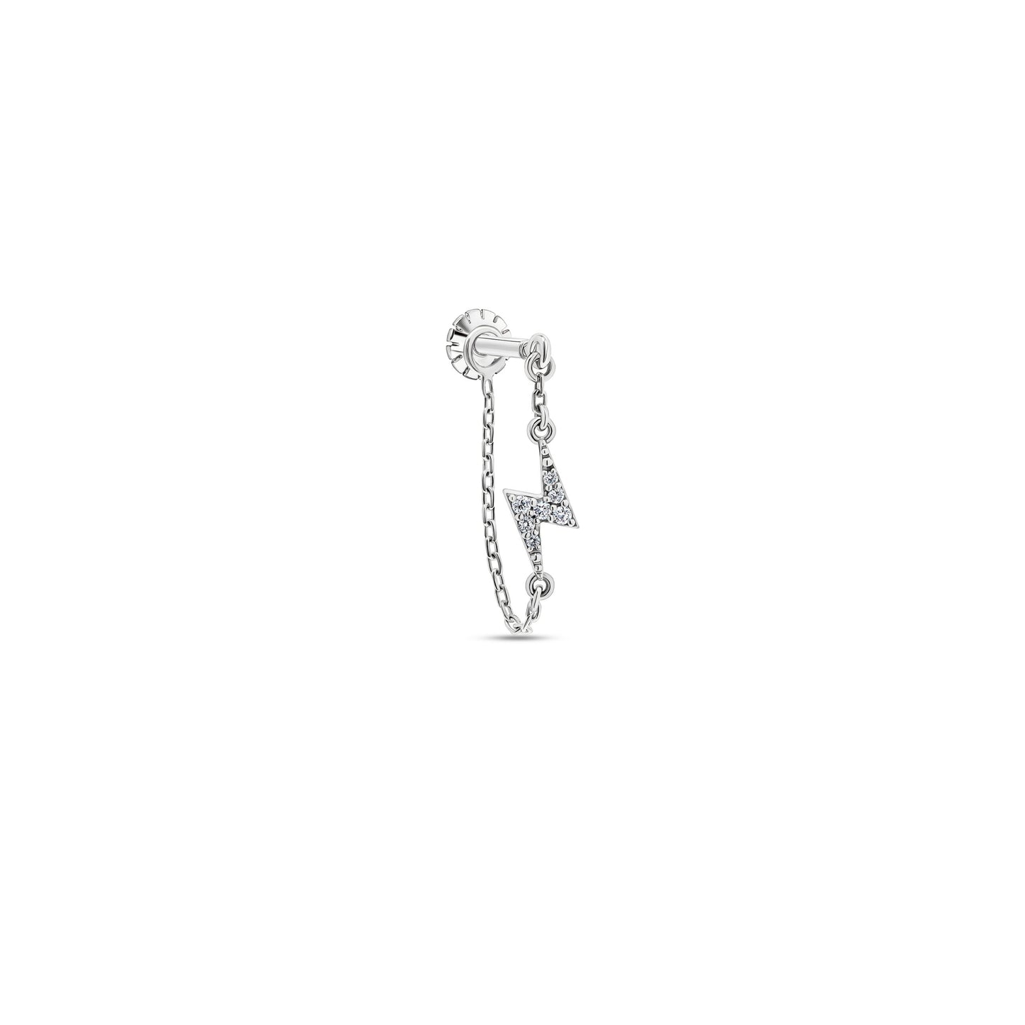 Chained Lightning Stud White Gold