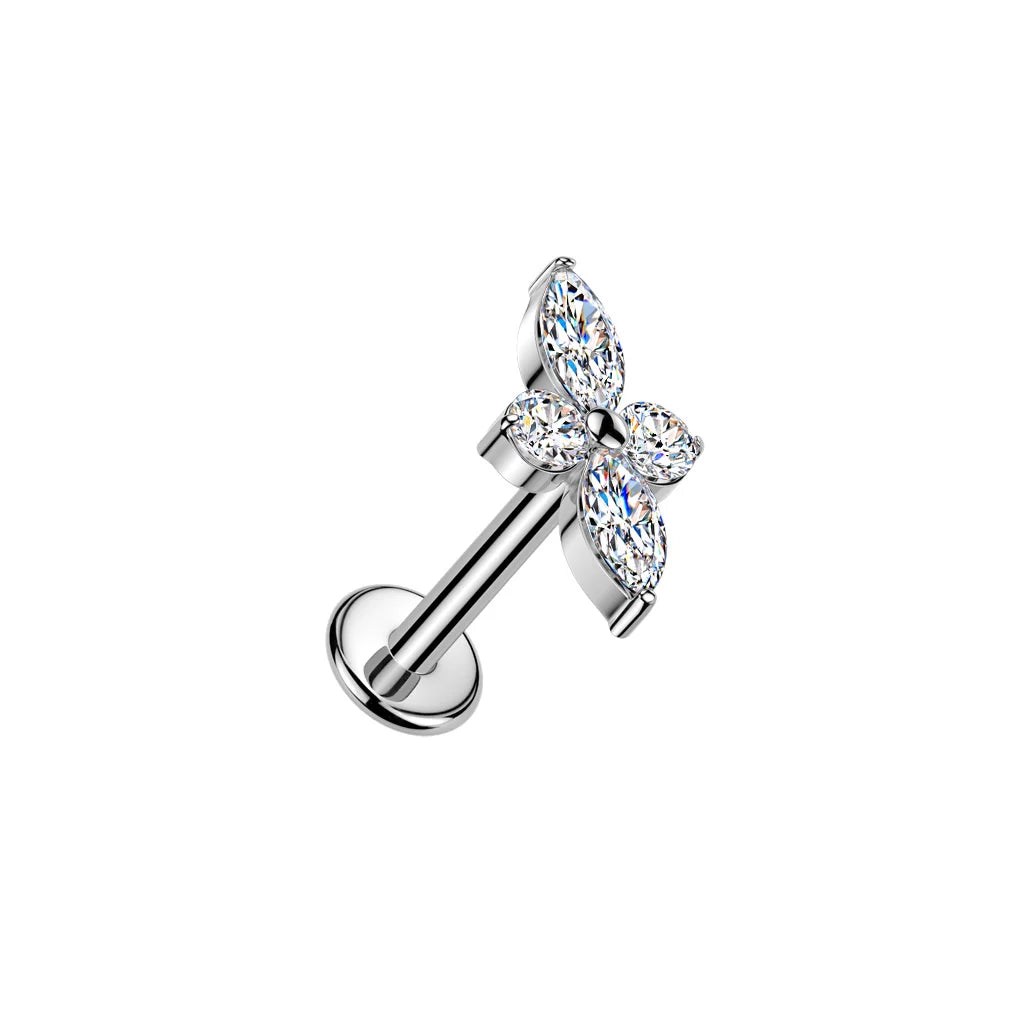 Elongated Marquise Flower Stud Regular price