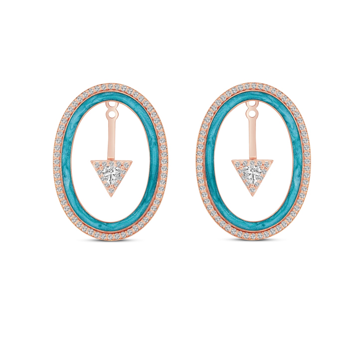 Iris Painted Earrings Turquoise