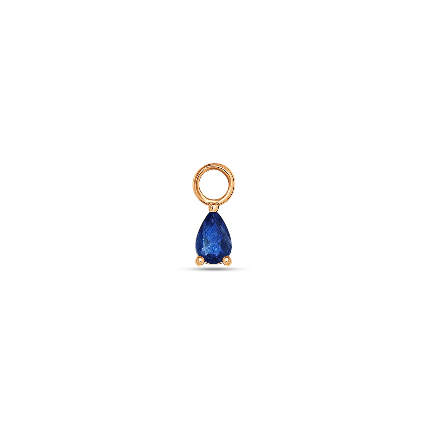 3×2 Pear Blue Sapphire Charm