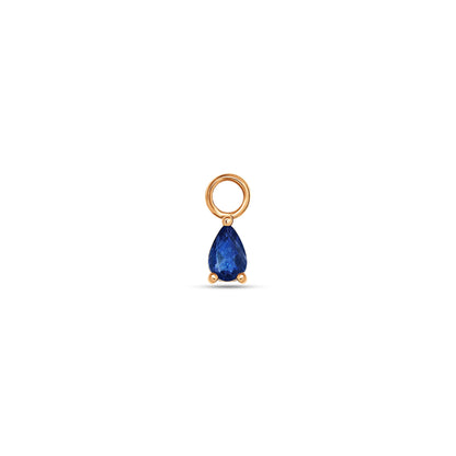 3×2 Pear Blue Sapphire Charm