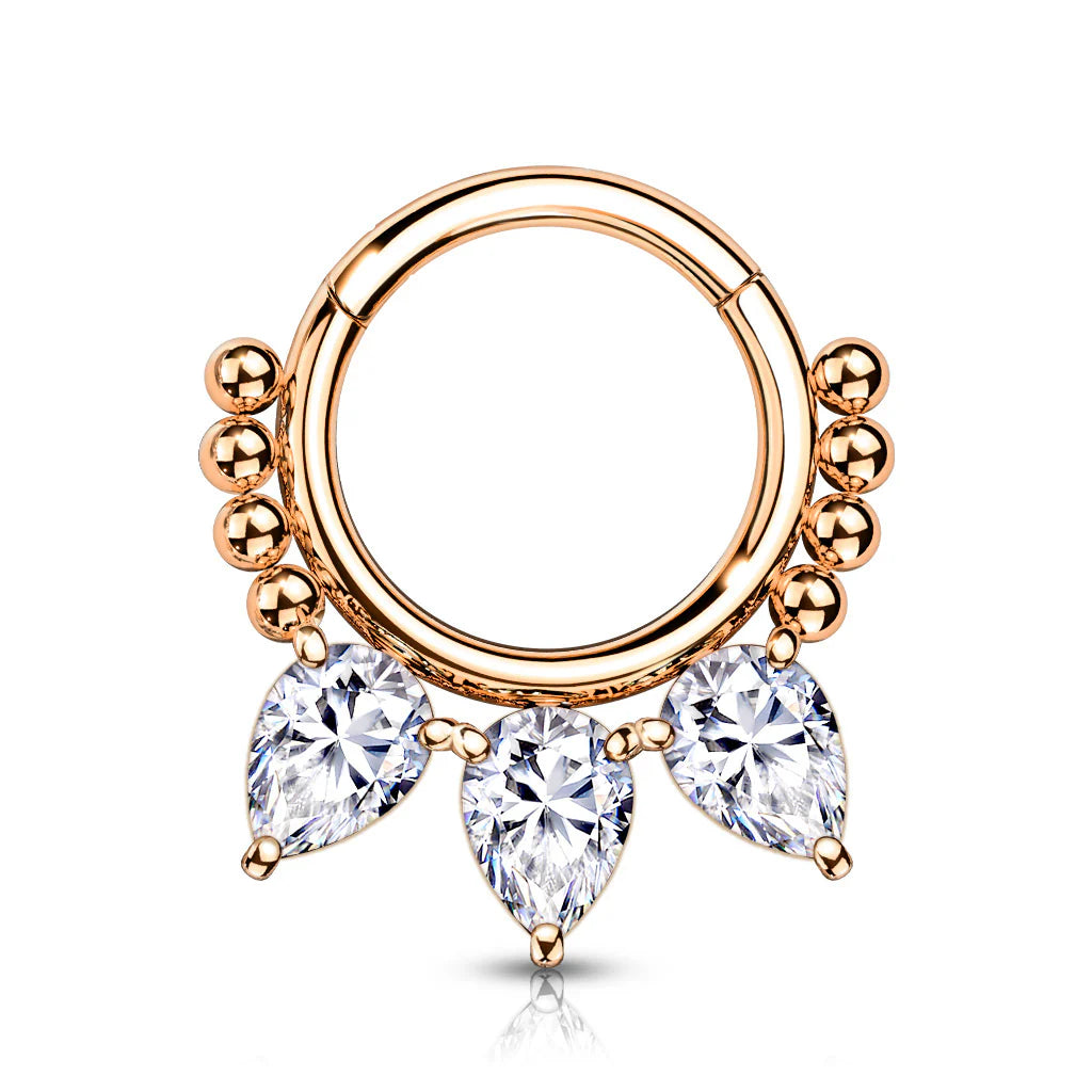 3 Pear Daith Ring