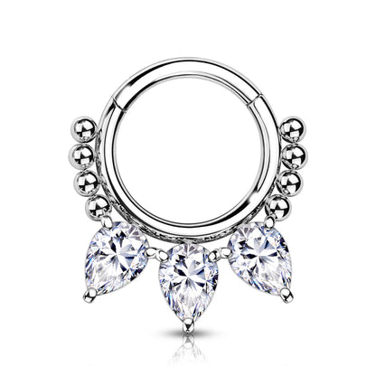 3 Pear Daith Ring