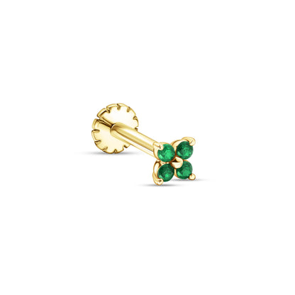 4 Dotes L Stud Emerald