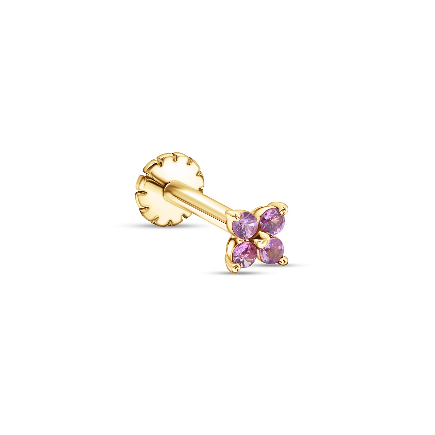 4 Dotes L Stud Pink Sapphire