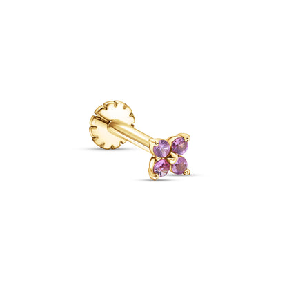 4 Dotes L Stud Pink Sapphire