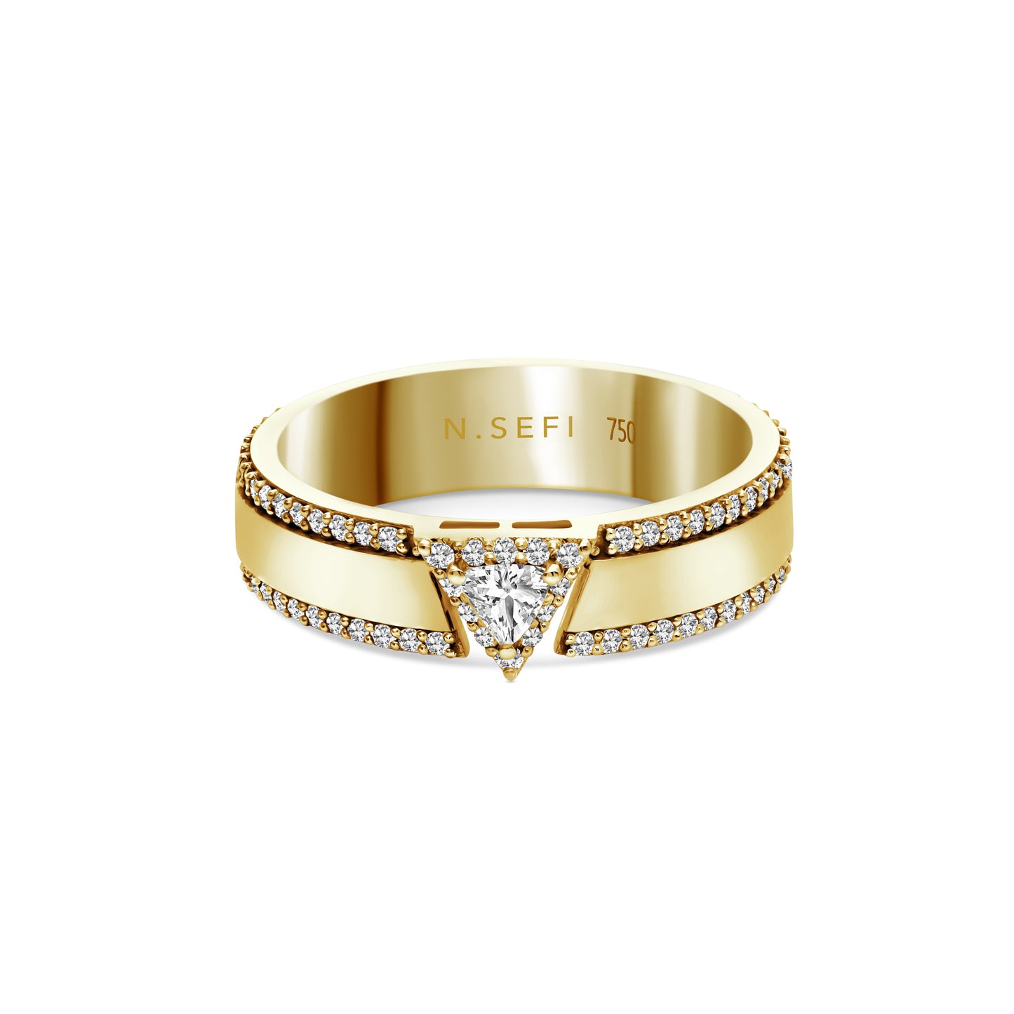 Iris Pave Ring Yellow Gold