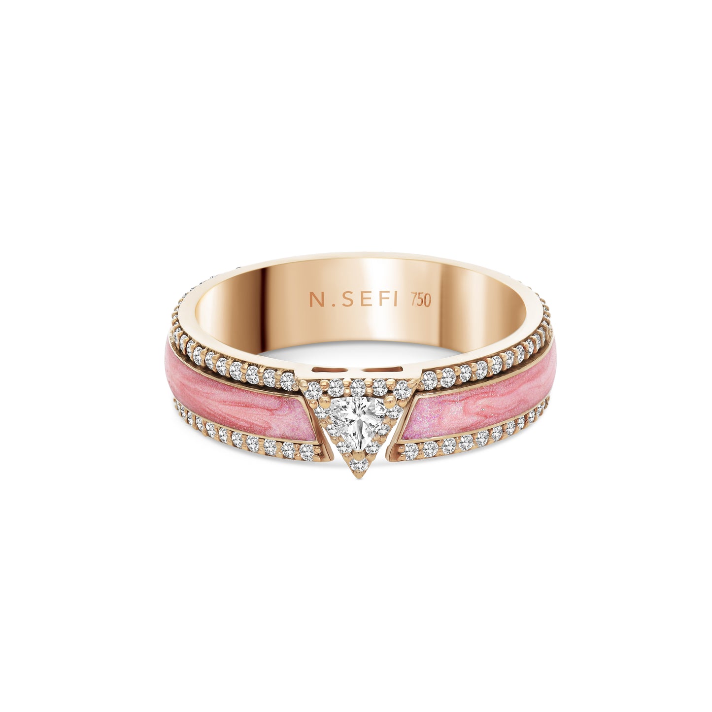 Iris Painted Ring Pink