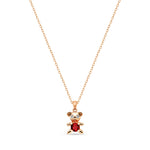 Teddy Necklace Rose Gold Ruby