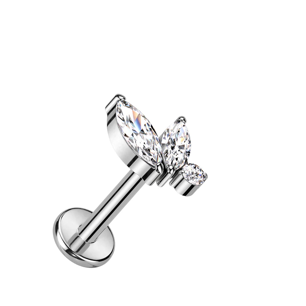 Double Marquise With Dote Stud