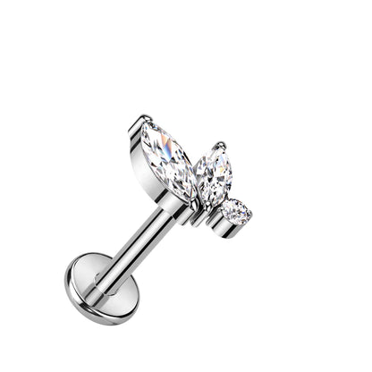 Double Marquise With Dote Stud