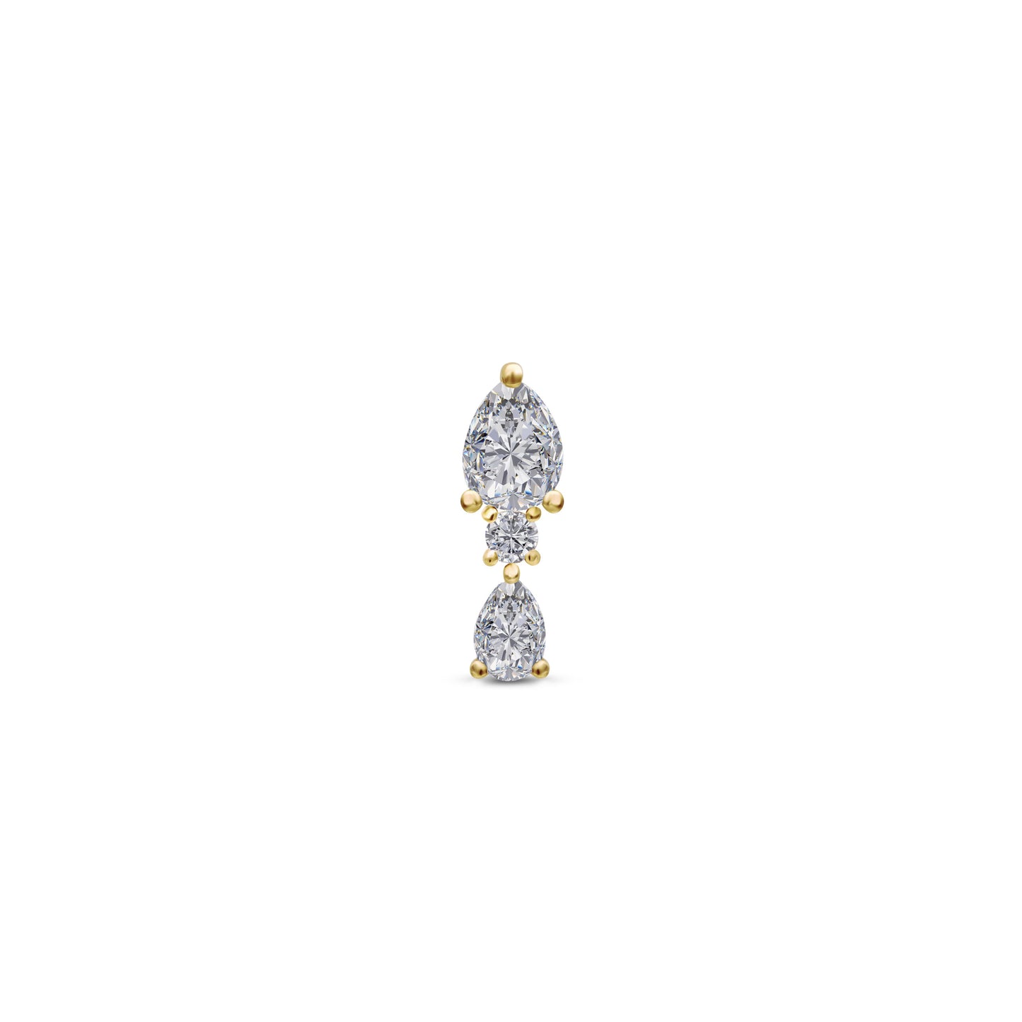 Triad Up Pear Stud