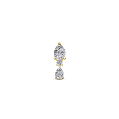 Triad Up Pear Stud