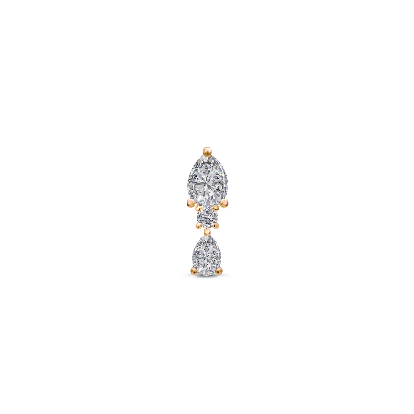 Triad Up Pear Stud
