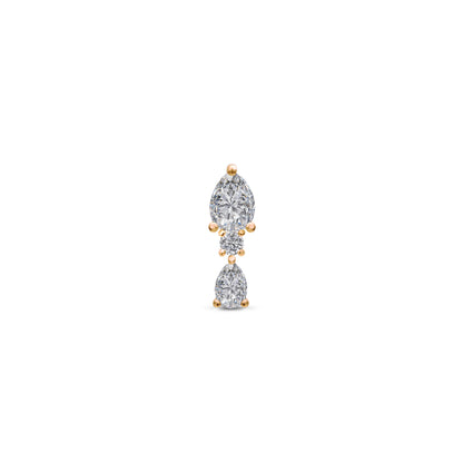 Triad Up Pear Stud