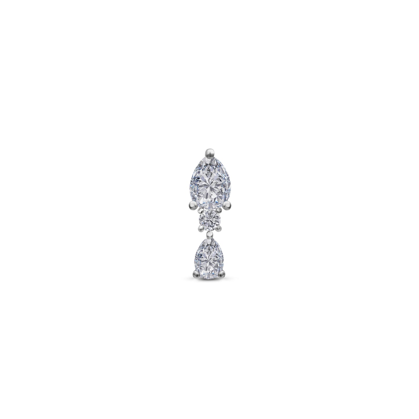 Triad Up Pear Stud