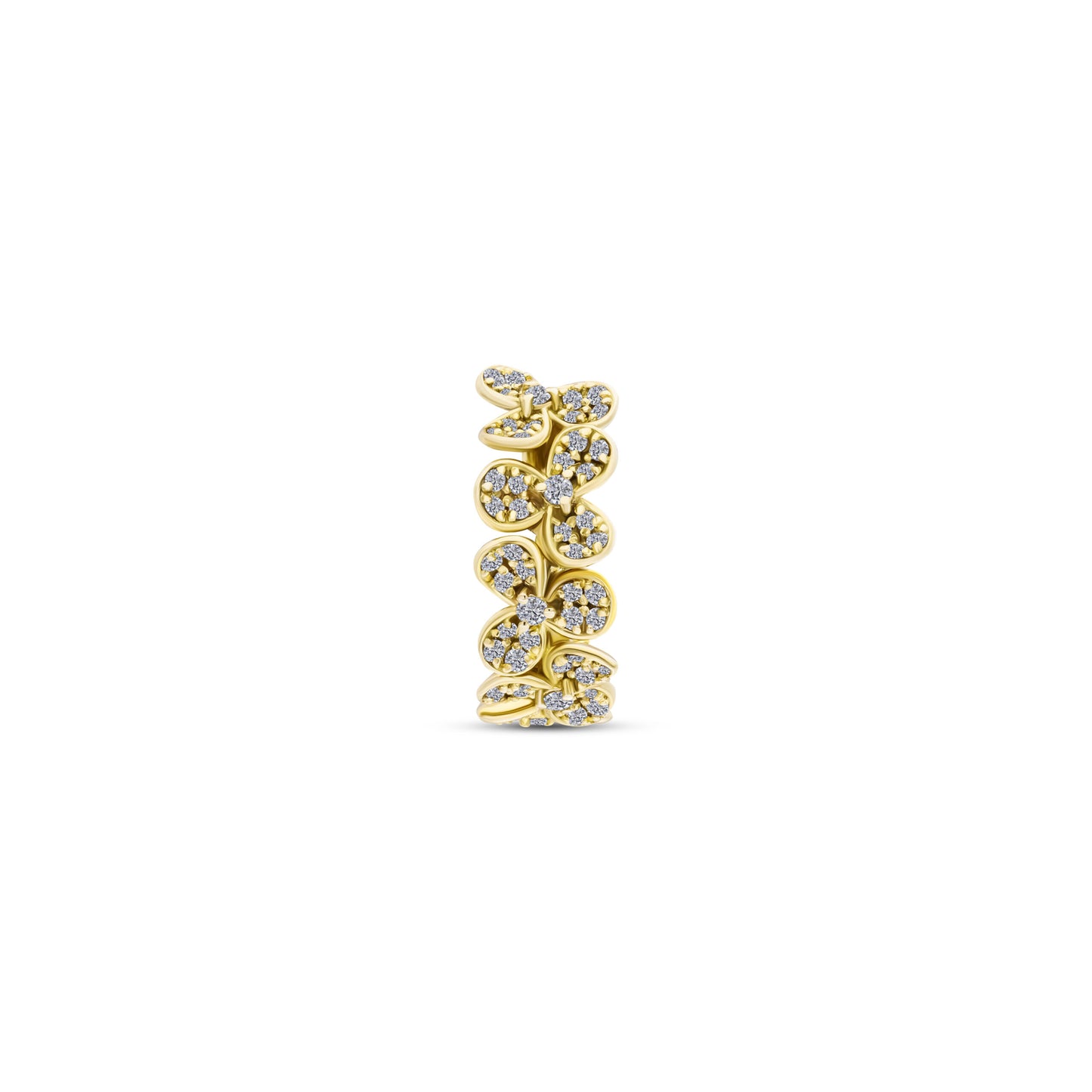 Flower Ear Cuff with Pavé Diamonds