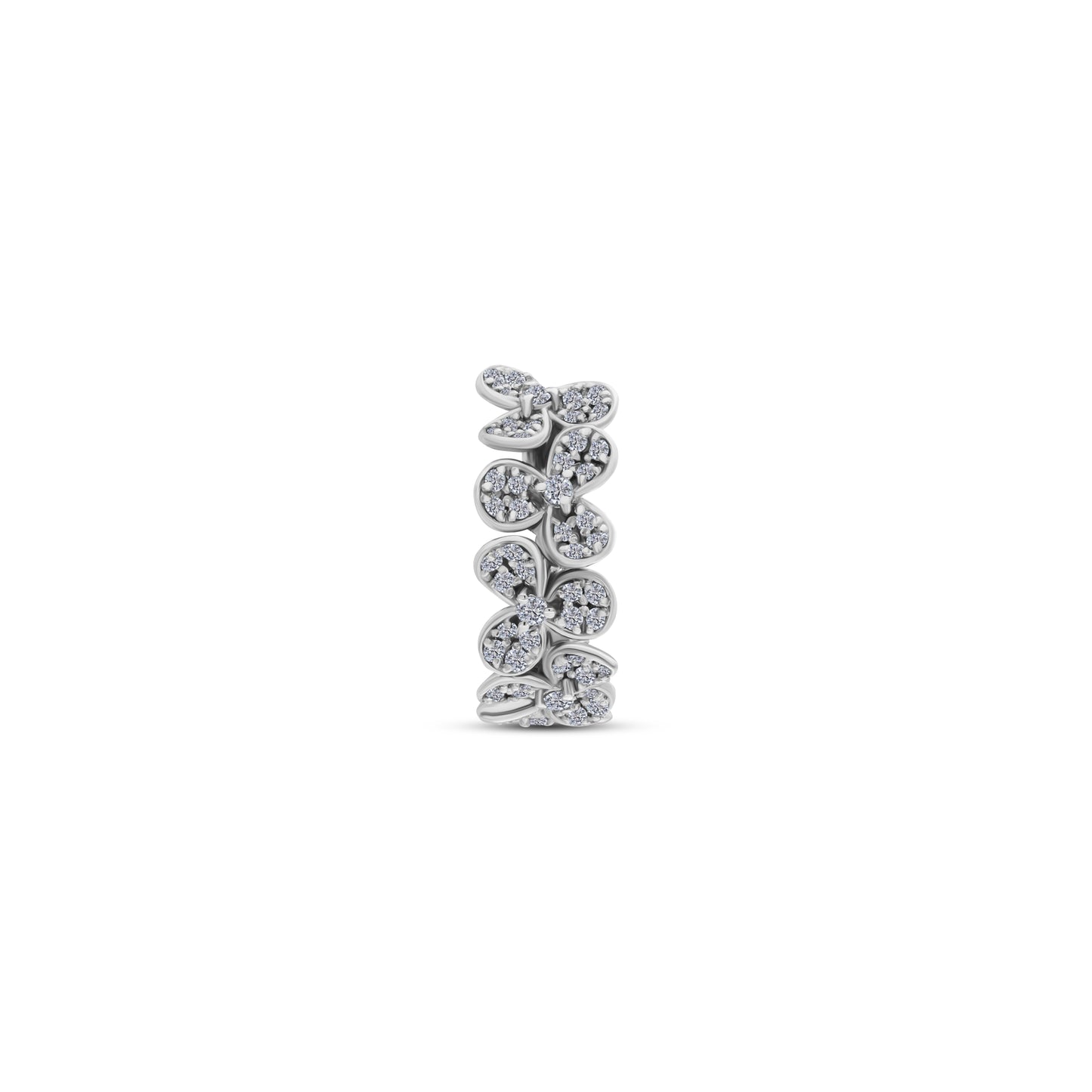 Flower Ear Cuff with Pavé Diamonds