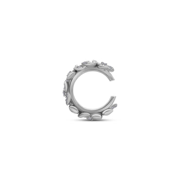 Flower Ear Cuff with Pavé Diamonds