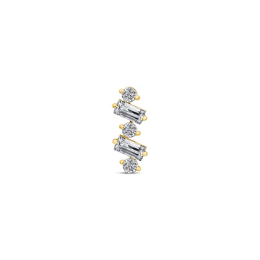 Double Baguette With Stone Stud