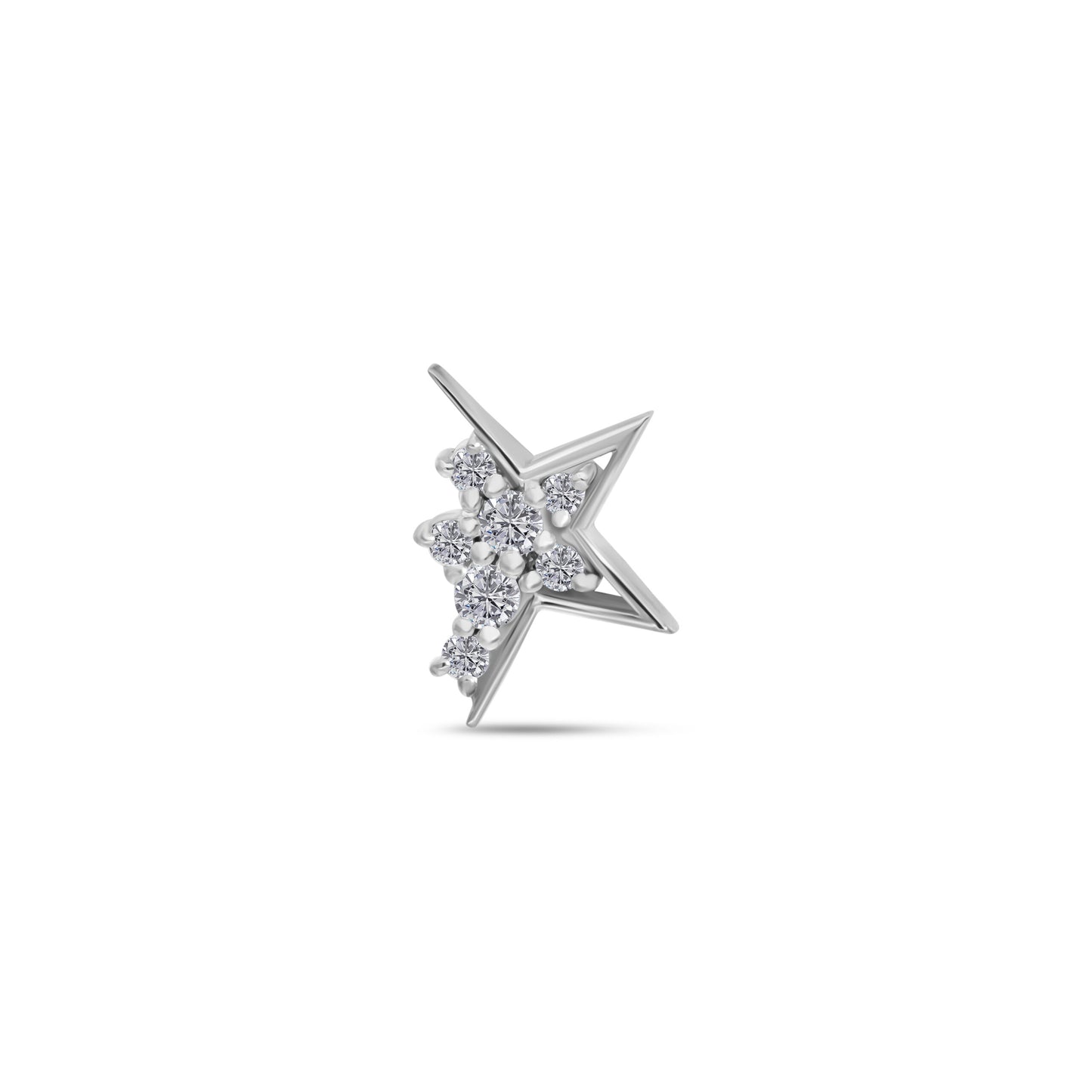 Glowing Star Stud White Gold