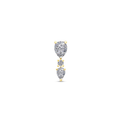 Triad Down Pear Stud