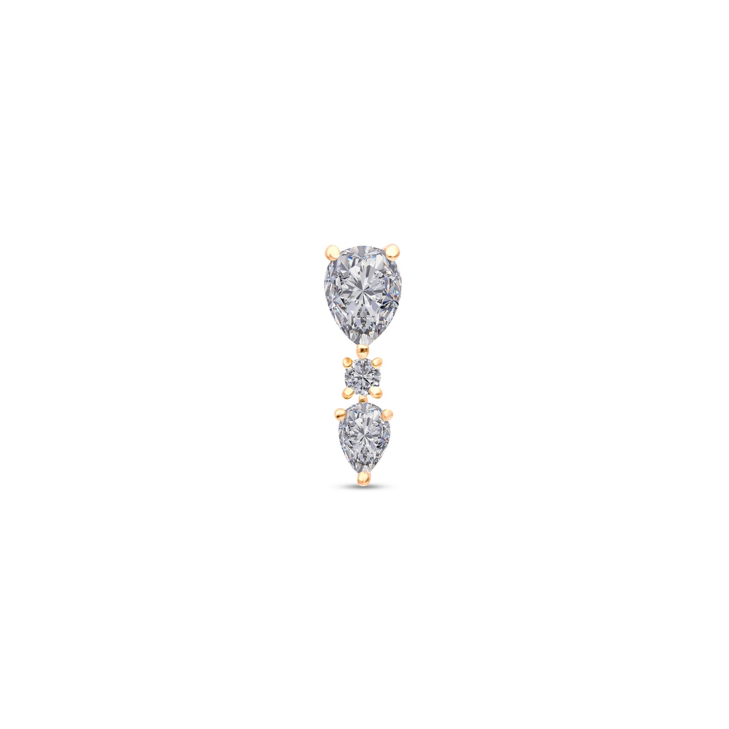 Triad Down Pear Stud