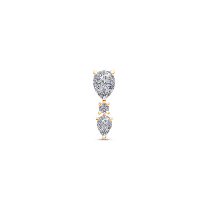 Triad Down Pear Stud