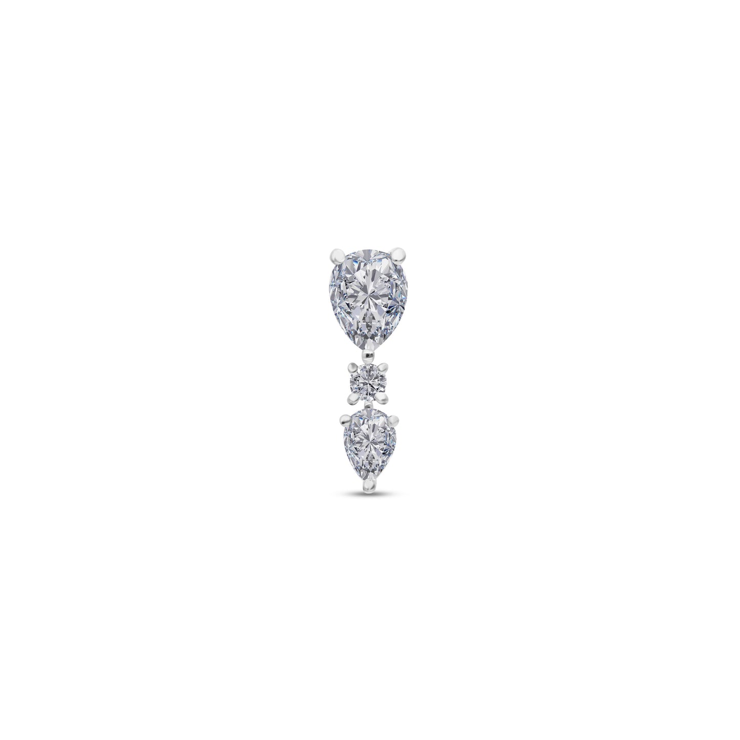 Triad Down Pear Stud