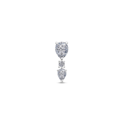 Triad Down Pear Stud