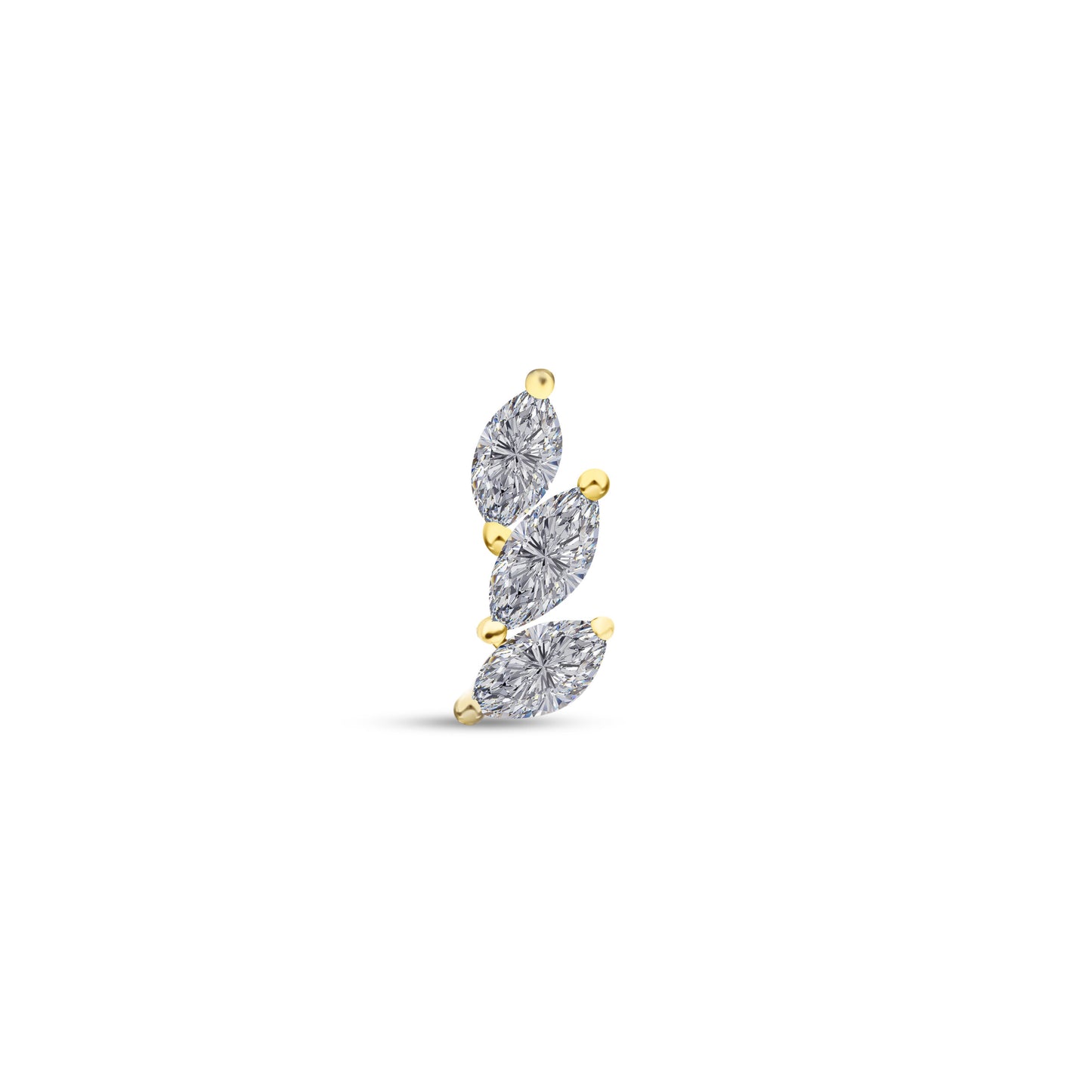 Slanted Marquise Stud