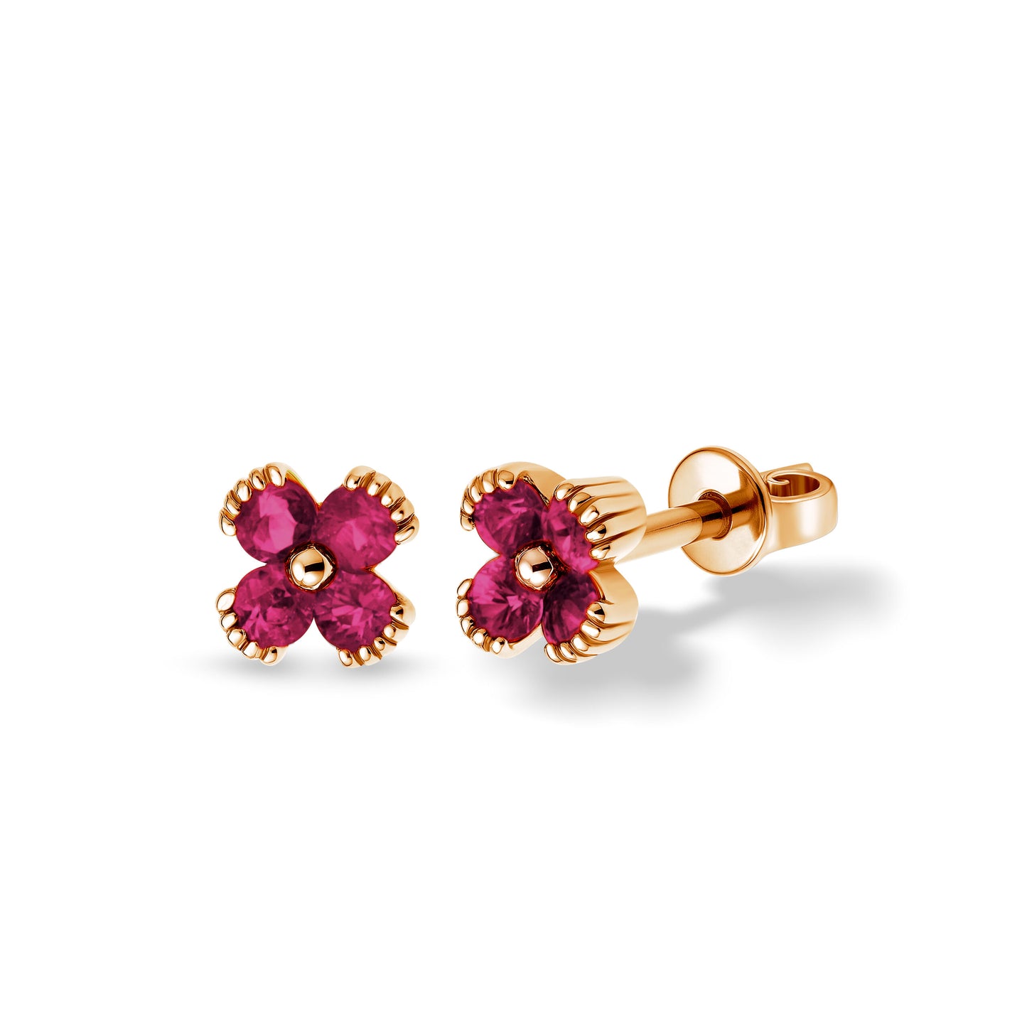 Fleurie Studs Rose Gold Ruby