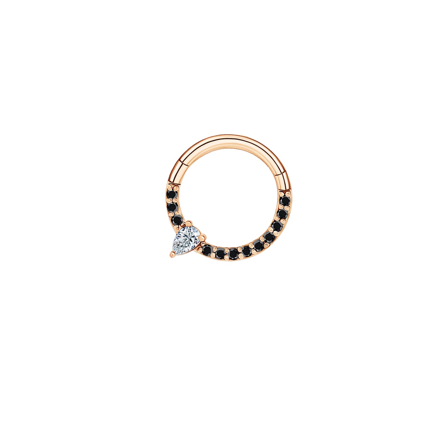 Eternity Pear Ring Black Diamonds