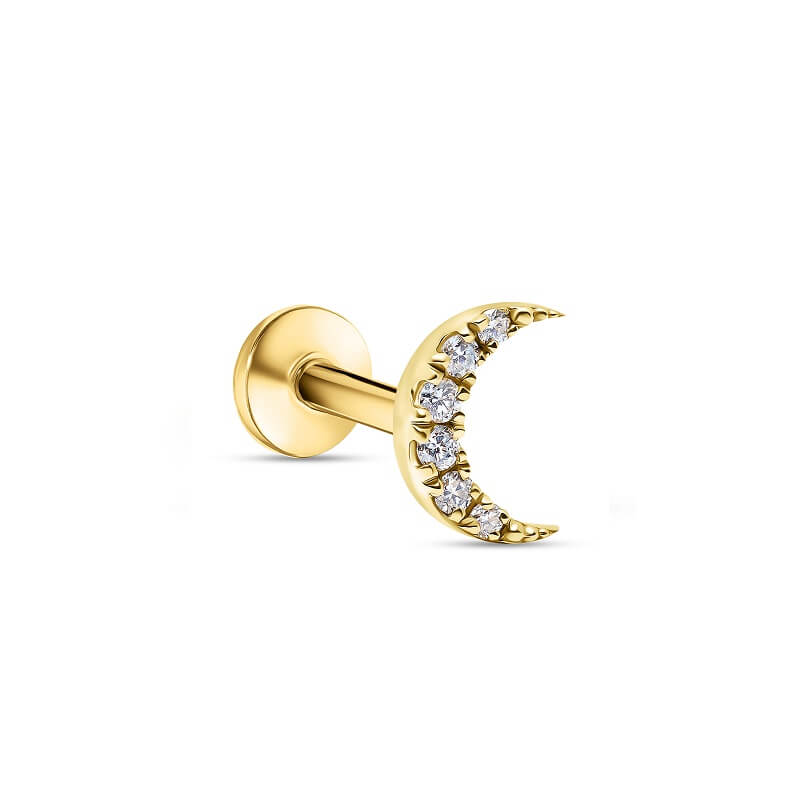 The Moon Stud Yellow Gold