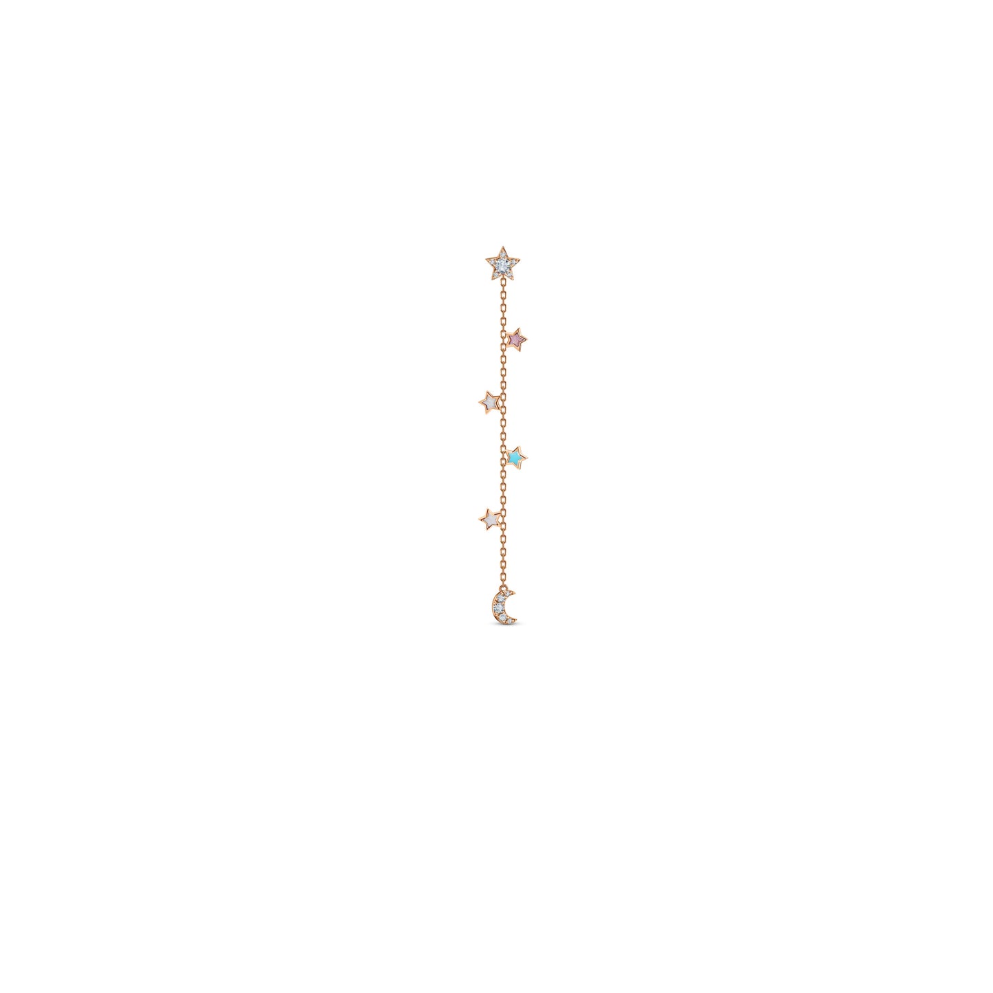 Hanging Stars Stud Rose Gold