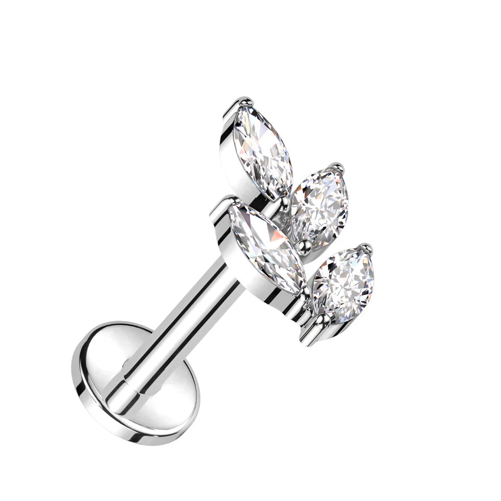 Marquise Leaf Stud