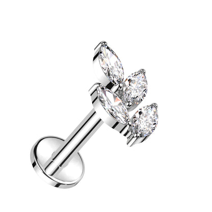 Marquise Leaf Stud