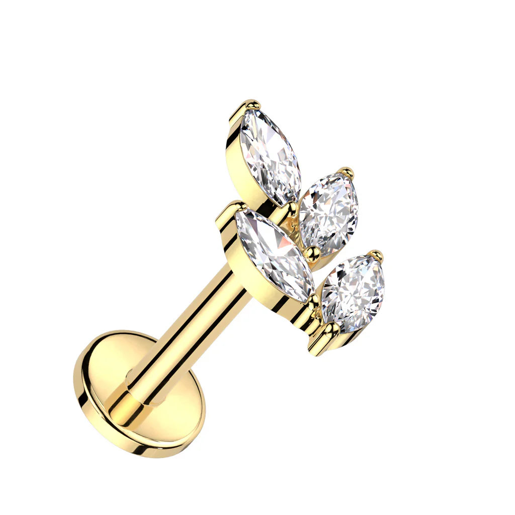 Marquise Leaf Stud