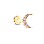 Moon Stud Pink Sapphire