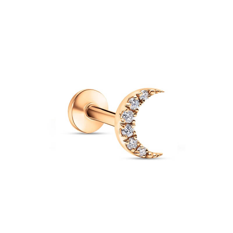 The Moon Stud Rose Gold