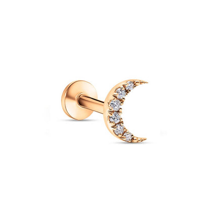 The Moon Stud Rose Gold