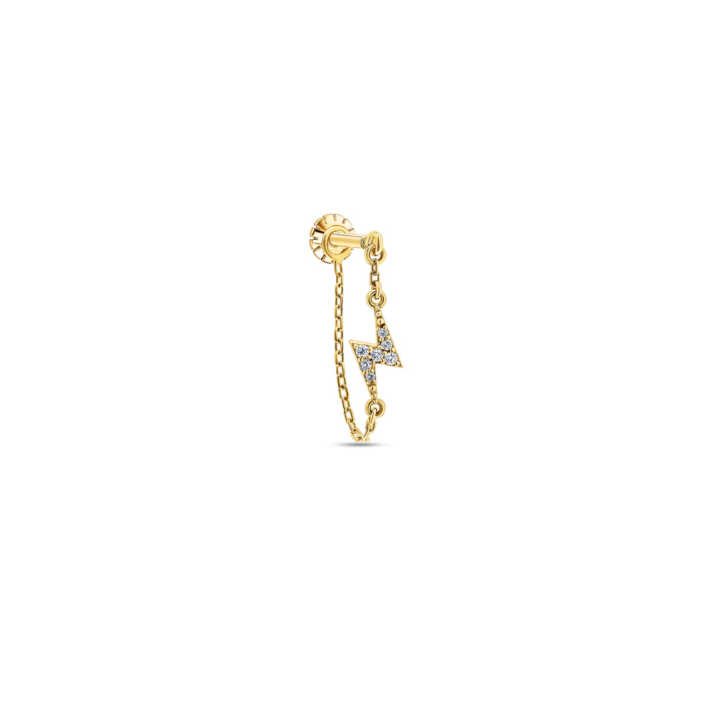 Chained Lightning Stud Yellow Gold