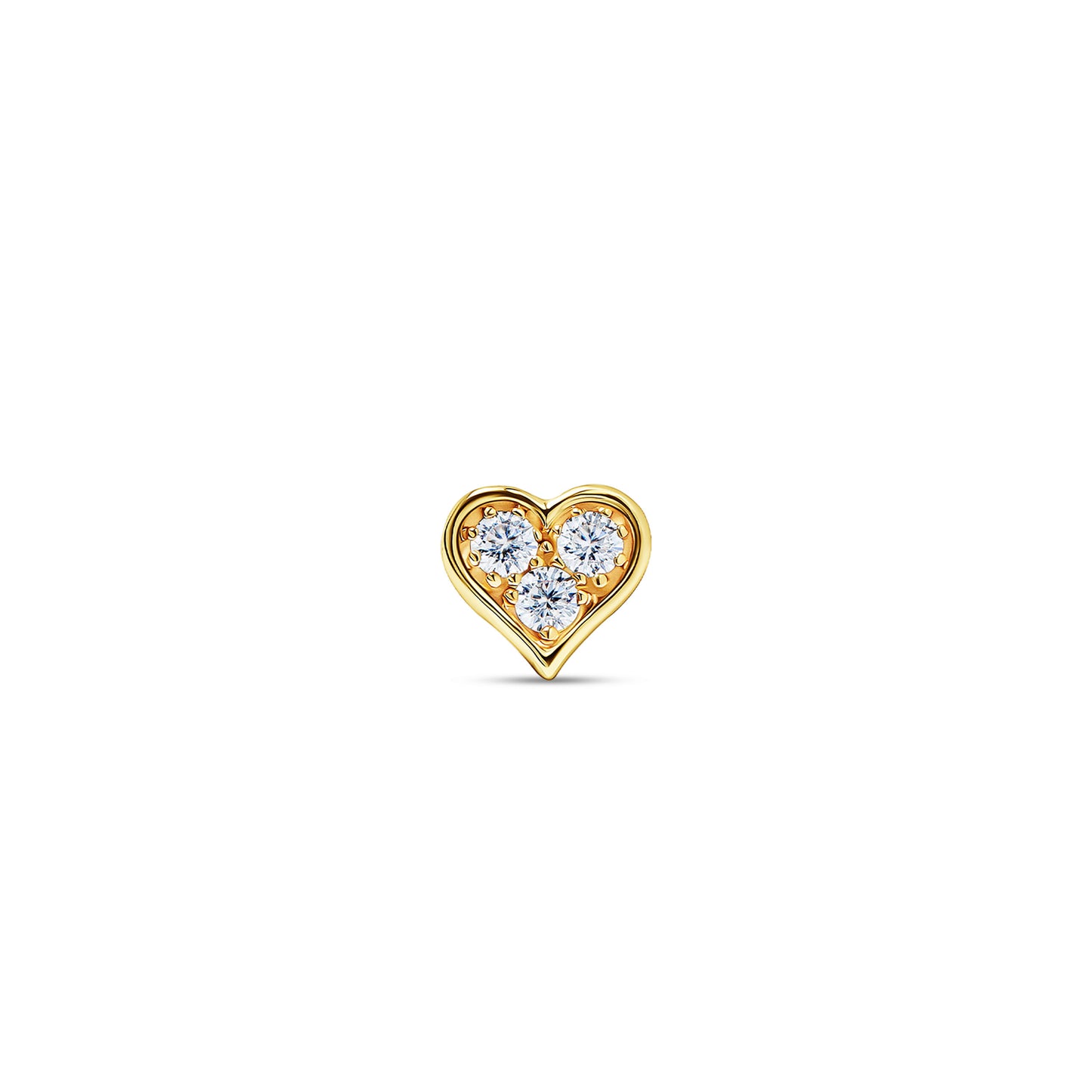 Bezel Heart Stud